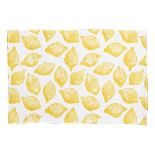 Waterverf Lemon Pattern Citrus Kussensloop (Voorkant-Links)