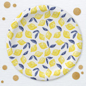 Waterverf Lemon Pattern Citrus Papieren Bordje