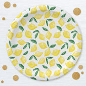 Waterverf Lemon Pattern Citrus Papieren Bordje