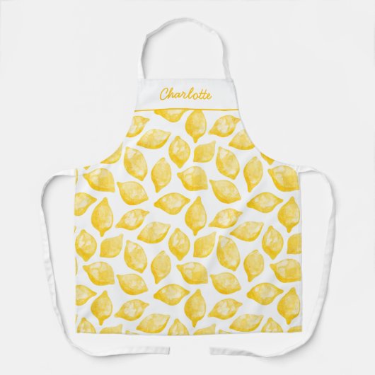 Waterverf Lemon Pattern Citrus Personalized Schort (Voorkant)