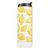 Waterverf Lemon Pattern Citrus Personalized Thermosbeker (Gedraaid links)
