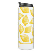 Waterverf Lemon Pattern Citrus Personalized Thermosbeker (Geroteerd rechts)