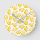 Waterverf Lemon Pattern Citrus Ronde Klok (Voorkant)