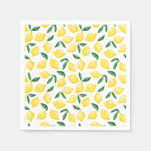 Waterverf Lemon Pattern Citrus Servet (Voorkant)