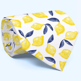 Waterverf Lemon Pattern Citrus Stropdas