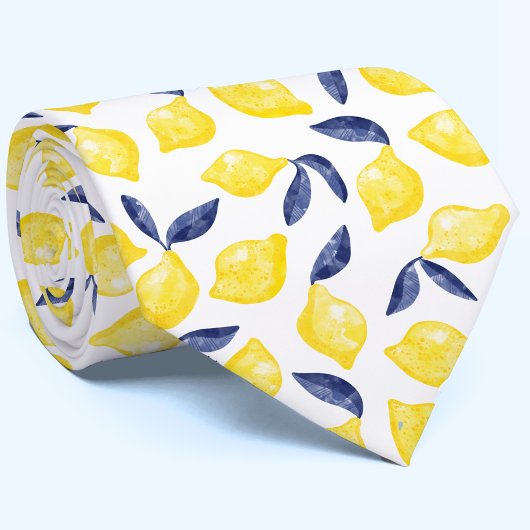 Waterverf Lemon Pattern Citrus Stropdas