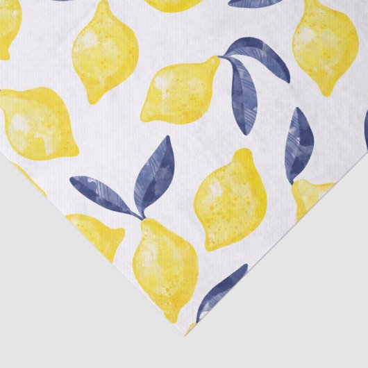 Waterverf Lemon Pattern Citrus Tissuepapier (Detail)