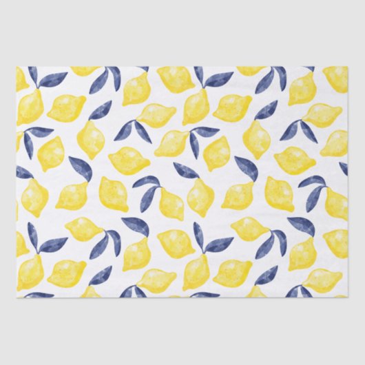 Waterverf Lemon Pattern Citrus Tissuepapier (Voorkant)