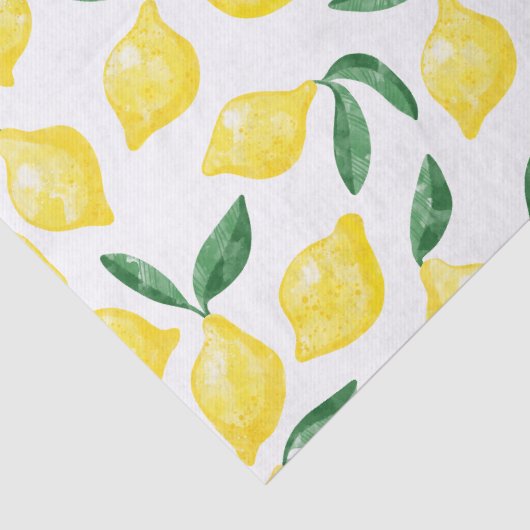 Waterverf Lemon Pattern Citrus Tissuepapier (Detail)