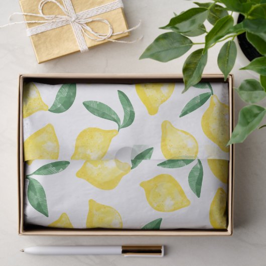 Waterverf Lemon Pattern Citrus Tissuepapier (Geschenk)