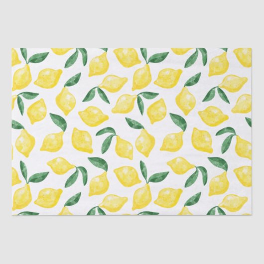 Waterverf Lemon Pattern Citrus Tissuepapier (Voorkant)