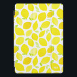 Waterverf Lemon Pattern Monogram iPad Pro Hoesje<br><div class="desc">Heldere en vrolijke iPad Pro-cover met waterverf citroenpatroon. Personaliseer door een monogram toe te voegen. Het monogram bevindt zich rechts onderaan de omslag.</div>