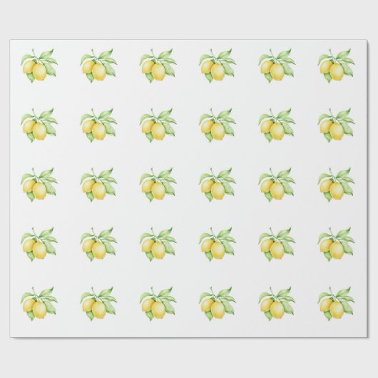 Waterverf Lemon Pattern Simple Cadeaupapier (Vlak)