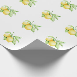 Waterverf Lemon Pattern Simple Cadeaupapier
