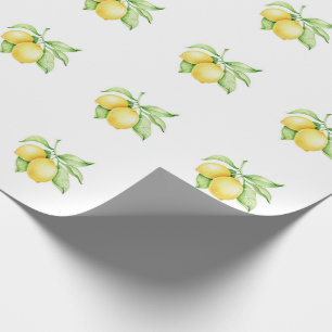 Waterverf Lemon Pattern Simple Cadeaupapier