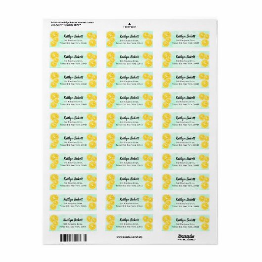Waterverf Lemon plakken label (Full Sheet)