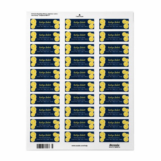 Waterverf Lemon plakken label (Full Sheet)