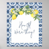 Waterverf Lemon Positano Vrijgezellenfeest Spellet Poster (Voorkant)