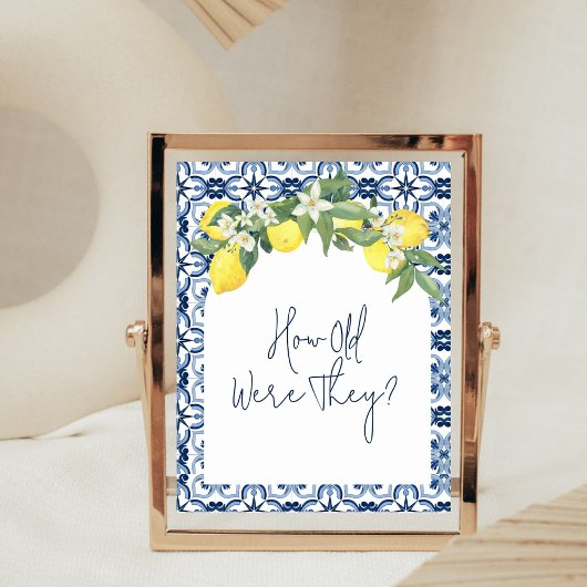 Waterverf Lemon Positano Vrijgezellenfeest Spellet Poster