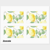 Waterverf Lemon Rechthoekige Sticker (Vel)
