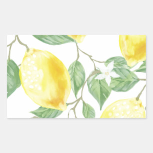 Waterverf Lemon Rechthoekige Sticker