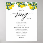 Waterverf Lemon Ring Spel Vrijgezellenfeest Sign Poster (Voorkant)