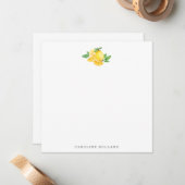 Waterverf Lemon Simple Personalized Stationery Notitiekaartje (Voorkant / Achterkant in situ)