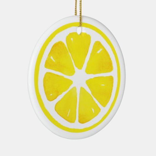 Waterverf Lemon Slice-briefkaart Keramisch Ornament (Rechts)