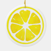 Waterverf Lemon Slice-briefkaart Keramisch Ornament (Achterkant)