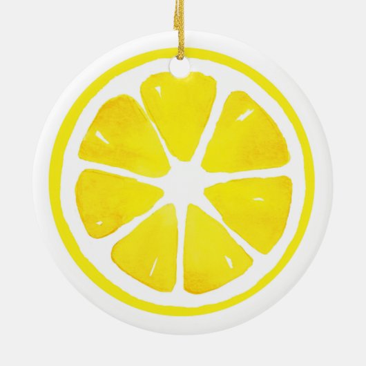 Waterverf Lemon Slice-briefkaart Keramisch Ornament (Achterkant)