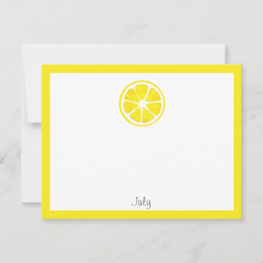 Waterverf Lemon Slice-briefkaart Notitiekaartje (Voorkant)