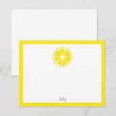 Waterverf Lemon Slice-briefkaart Notitiekaartje (Voorkant / Achterkant)