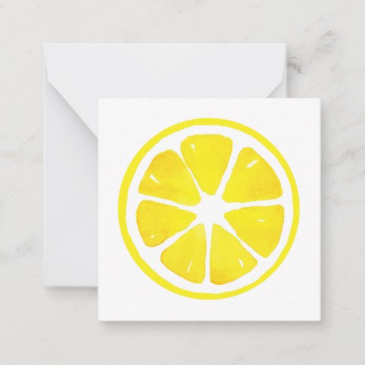 Waterverf Lemon Slice-briefkaart Notitiekaartje (Voorkant)