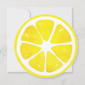 Waterverf Lemon Slice en Patroonuitnodiging Kaart (Voorkant)