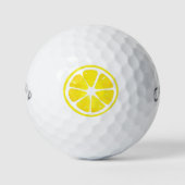 Waterverf Lemon Slice Golf Balls Golfballen (Voorkant)