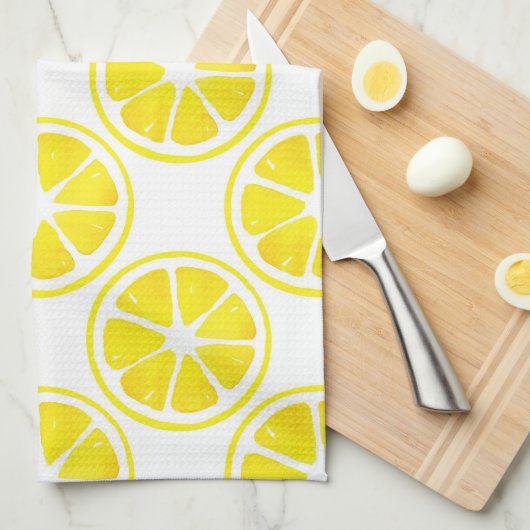 Waterverf Lemon Slice Pattern Theedoek (Quarter Fold)