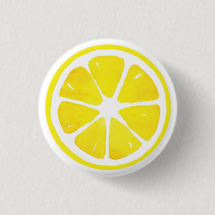 Waterverf Lemon Slice Ronde Button 3,2 Cm