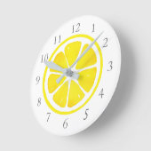 Waterverf Lemon Slice Ronde Klok (Hoek)