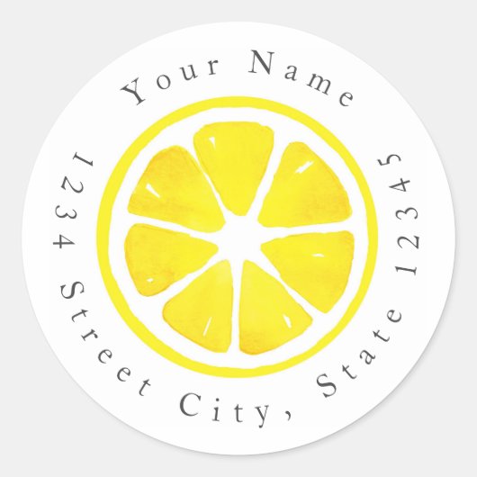 Waterverf Lemon Slice Ronde Sticker (Voorkant)