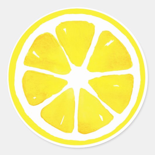 Waterverf Lemon Slice Ronde Sticker (Voorkant)