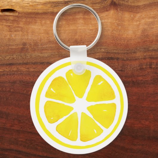 Waterverf Lemon Slice Sleutelhanger (Achterkant)