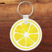 Waterverf Lemon Slice Sleutelhanger (Voorkant)