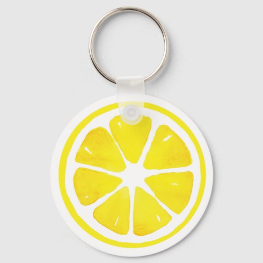 Waterverf Lemon Slice Sleutelhanger (Achterkant)