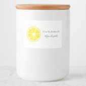 Waterverf Lemon Slice Voedselcontainer Etiket (Voorkant)