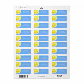 Waterverf Lemon Slices Blue Background Etiket (Full Sheet)