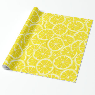 Waterverf Lemon Slices Cadeaupapier