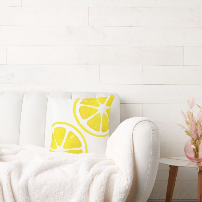 Waterverf Lemon Slices Kussen (Bank)