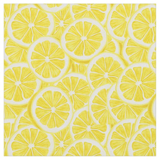 Waterverf Lemon Slices Stof (Close Up)