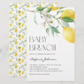 Waterverf Lemon Summer Baby Brunch Uitnodiging (Voorkant / Achterkant)