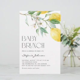 Waterverf Lemon Summer Baby Brunch Uitnodiging